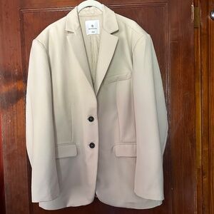 Anine Bing Blazer Beige Quinn 100% Wool Oversized size L